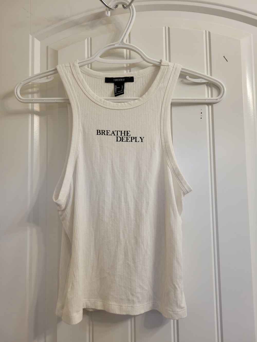 2/$20 Forever 21 White Ribbed Tank Top